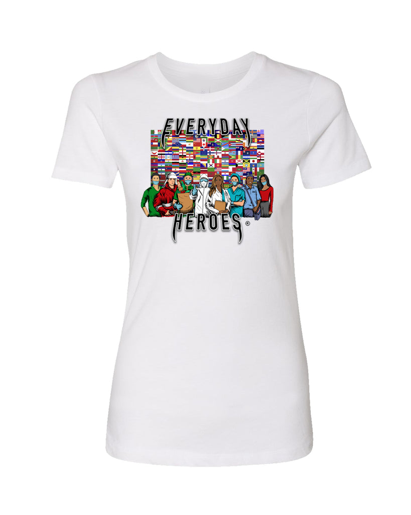 Everyday Heroes Fundraiser Women White Crew Tshirt