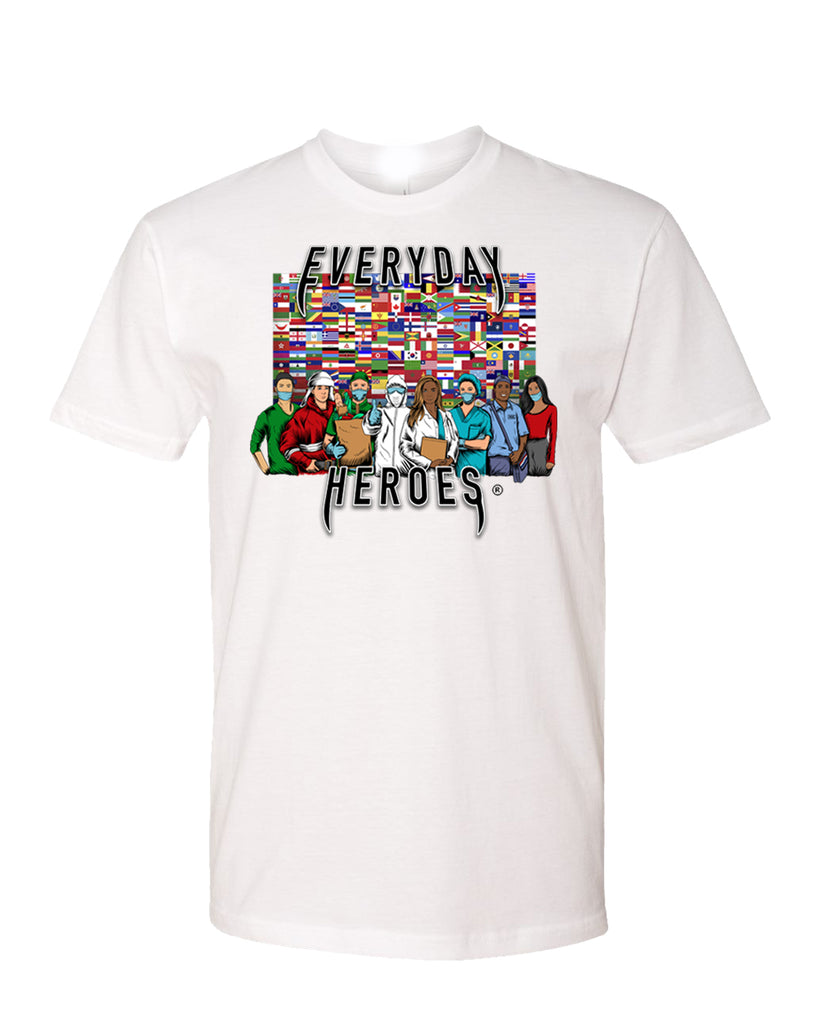 Everyday Heroes Fundraiser Men White Crew Tshirt